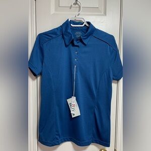 Women's Blue Short Sleeve Polo